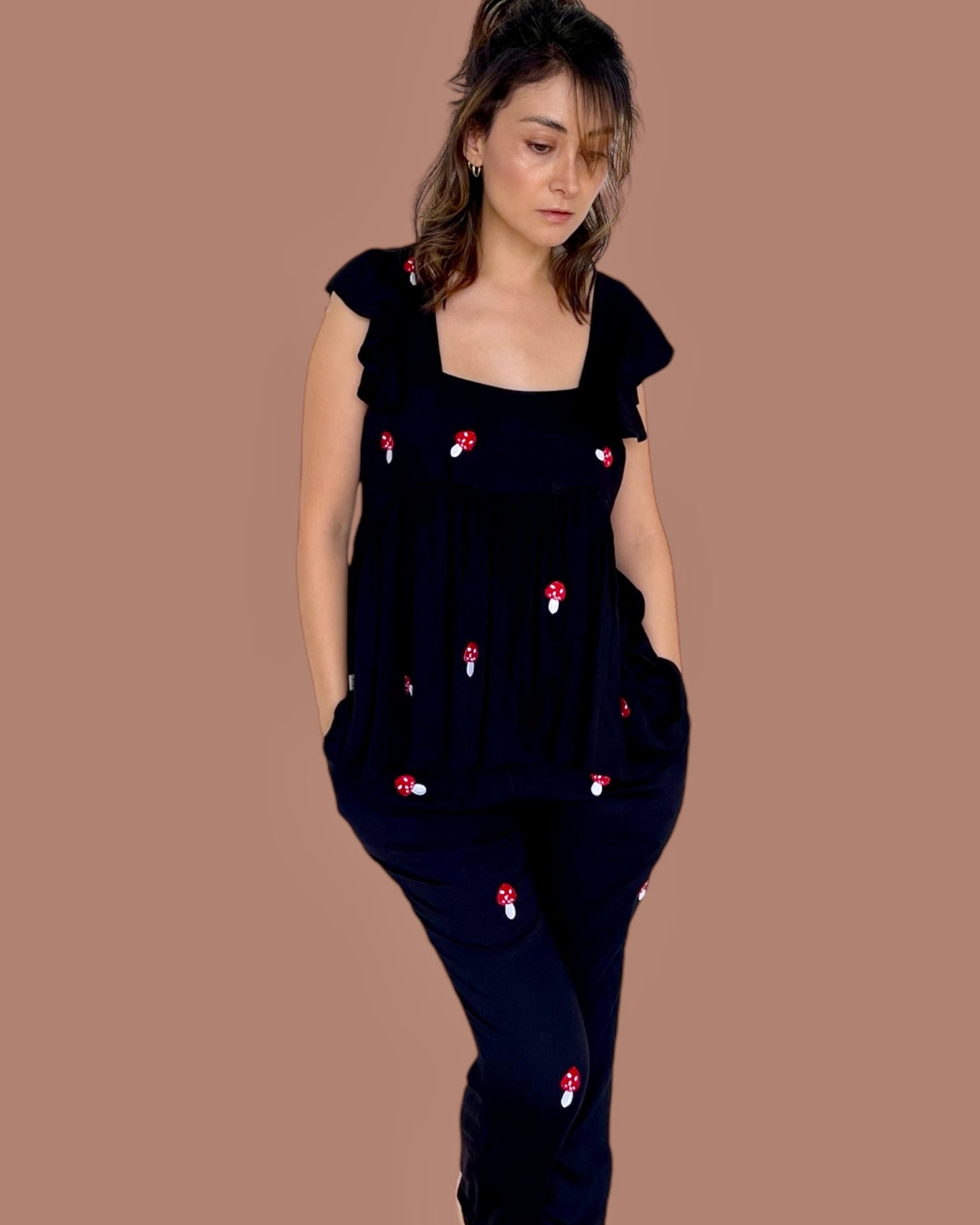 SET PJ HONGUITOS PANTALON + BLUSA ARANDELA