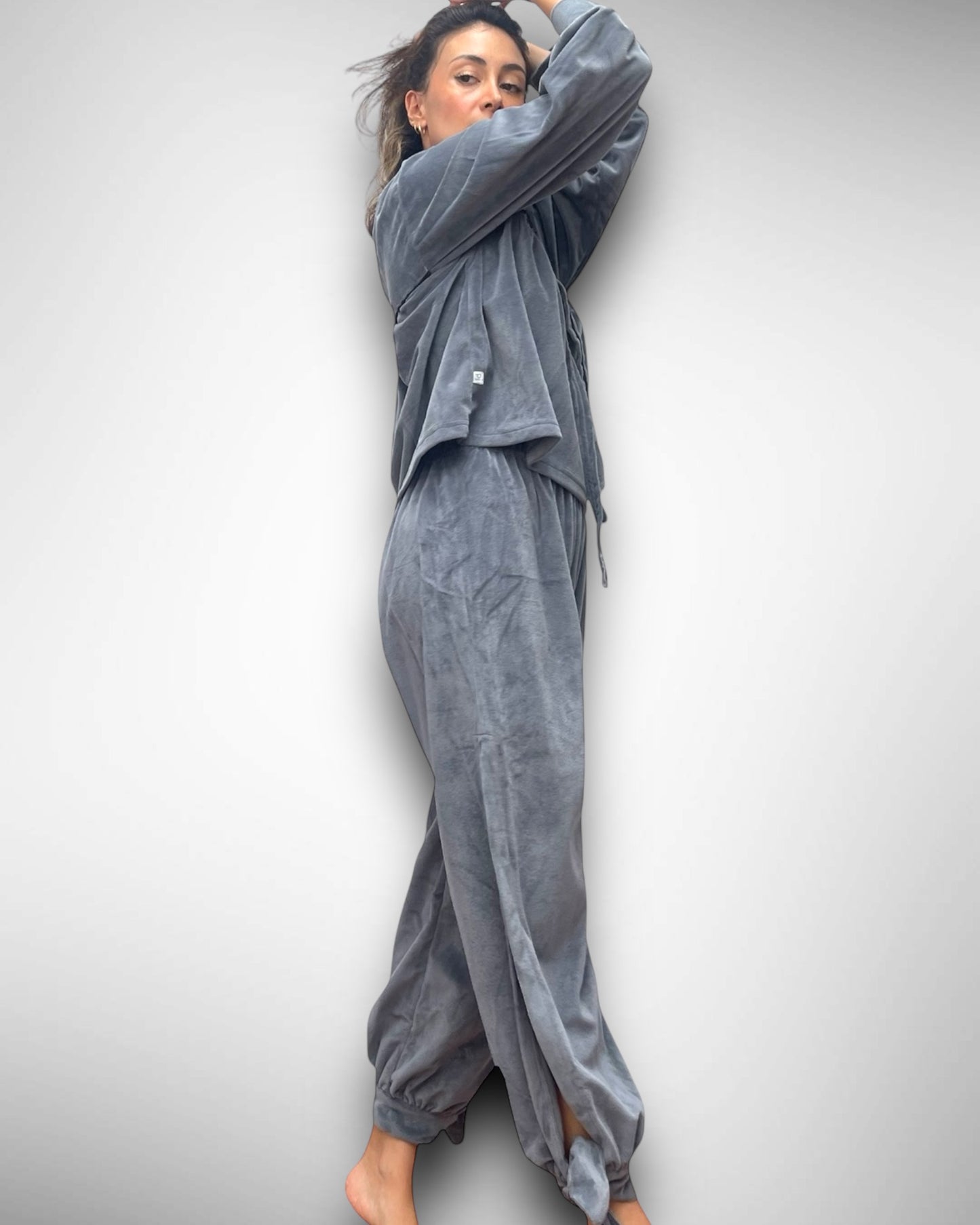 SET LOUNGE VELVET GRIS